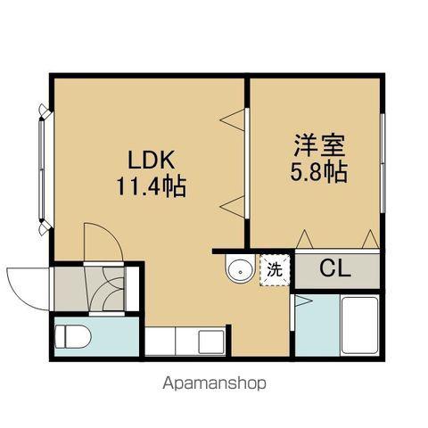 レインボーハウス優Ⅰ(1LDK/2階)の間取り写真