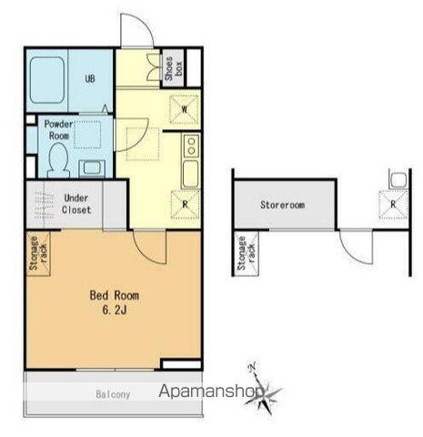 ヴィレッジ京成高砂サウスサイド(1K/1階)の間取り写真