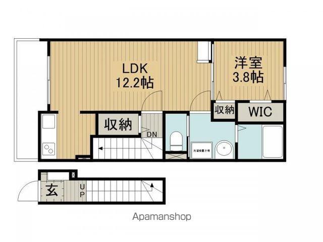 サニーガーデンR B(1LDK/2階)の間取り写真