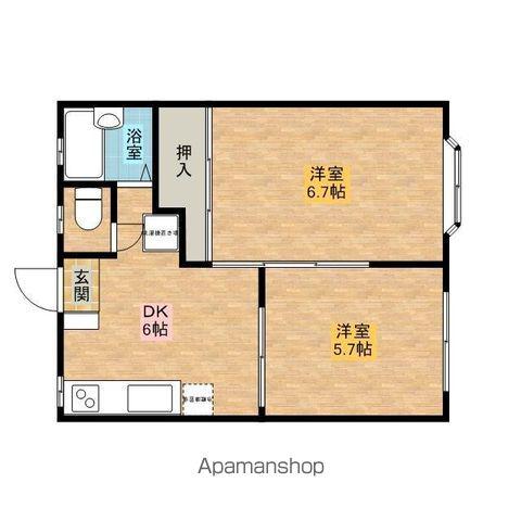 ホワイエ御前橋A棟(2DK/2階)の間取り写真