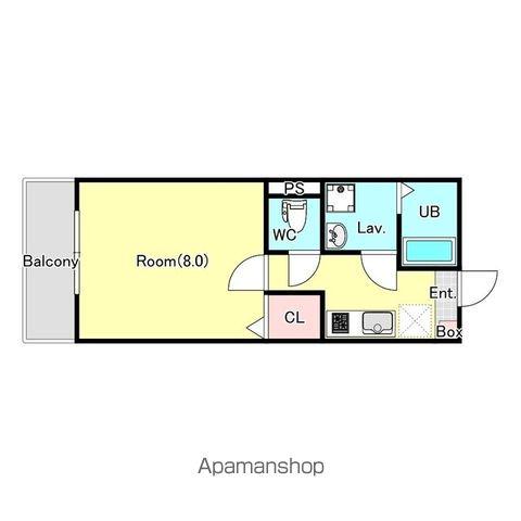 ジーメゾン鎌ケ谷セレスト(1K/3階)の間取り写真