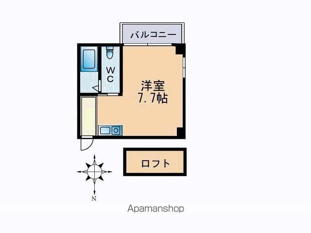 ビバリーハウス大橋1ーB(ワンルーム/3階)の間取り写真