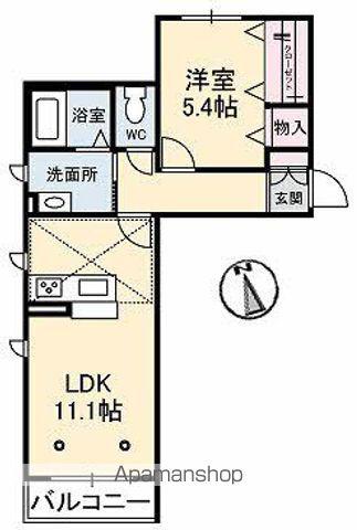 シャーメゾン祇園(1LDK/2階)の間取り写真