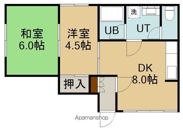 三共ハイツ(2DK/2階)の間取り写真