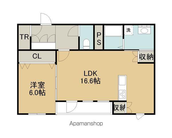 CHOUETTE BLANC(1LDK/1階)の間取り写真