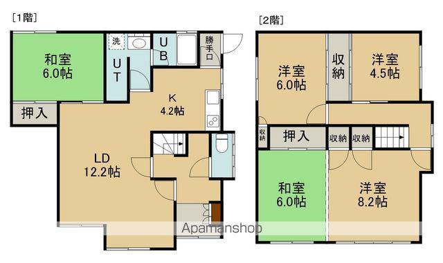 函館本線 五稜郭駅 徒歩12分 2階建 築57年(5LDK)の間取り写真
