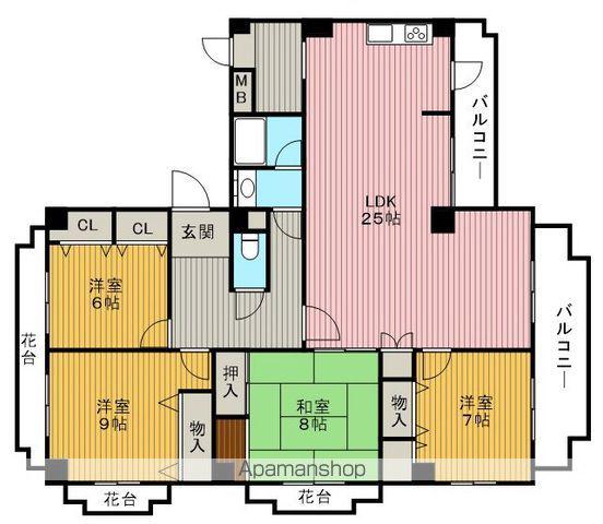 ヒルズコート刀根山(4LDK/2階)の間取り写真