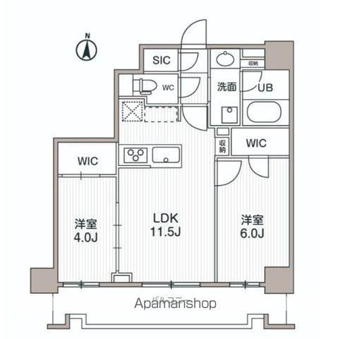 シーズンフラッツ両国サウス(2LDK/3階)の間取り写真
