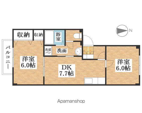 メイプルリーフ(2DK/2階)の間取り写真