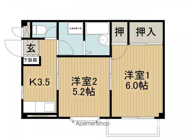 サニーコートI(2K/1階)の間取り写真