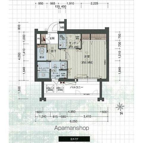 プレサンス金山グリーンパークス(1K/8階)の間取り写真