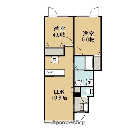 ノーザンパーク千歳(2LDK/1階)の間取り写真