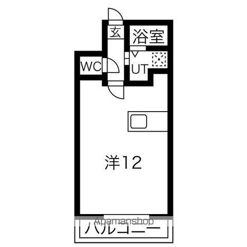 ベルコート三好Ⅱ(ワンルーム/1階)の間取り写真
