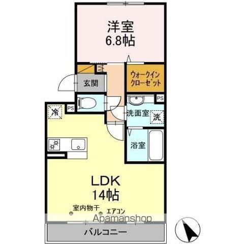 パインヒルズ胡録台(1LDK/3階)の間取り写真