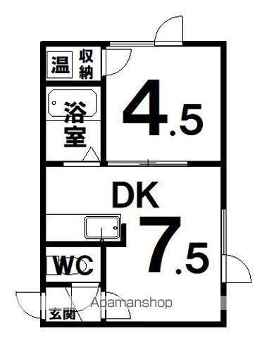 ラ・フィーヌ文苑(1DK/1階)の間取り写真
