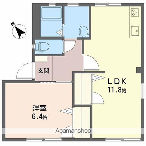 坂の久保ハイツB棟(1LDK/1階)の間取り写真