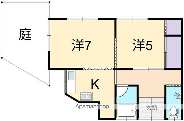 岡山県岡山市北区 1階建 築58年(2K)の間取り写真