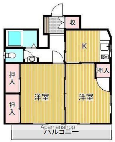 京都池園(2K/4階)の間取り写真