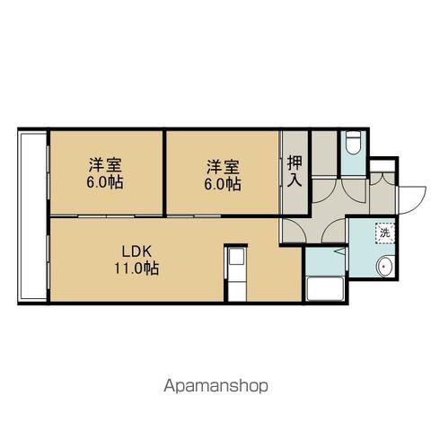 土屋ビル苫小牧(2LDK/4階)の間取り写真