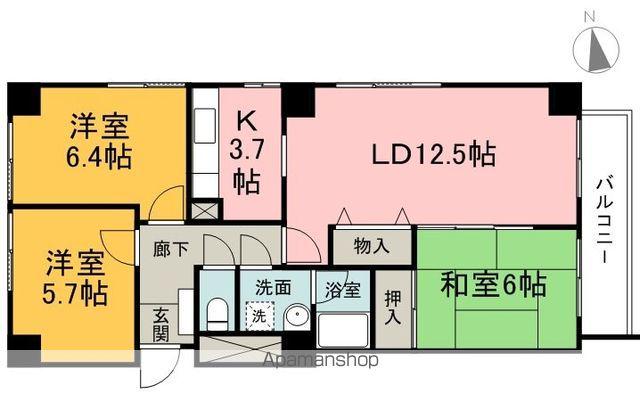カデンツァ(3LDK/3階)の間取り写真