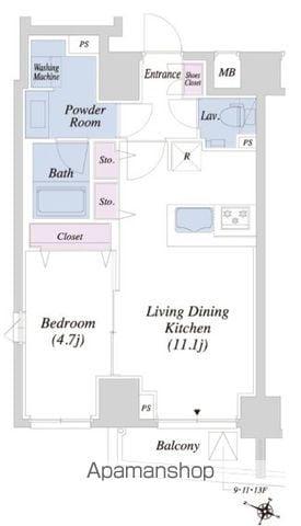 THEATER COURT本駒込(1LDK/9階)の間取り写真