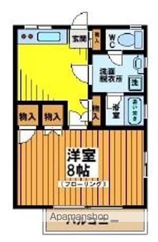 シャトル浜田山Ⅱ(1DK/2階)の間取り写真