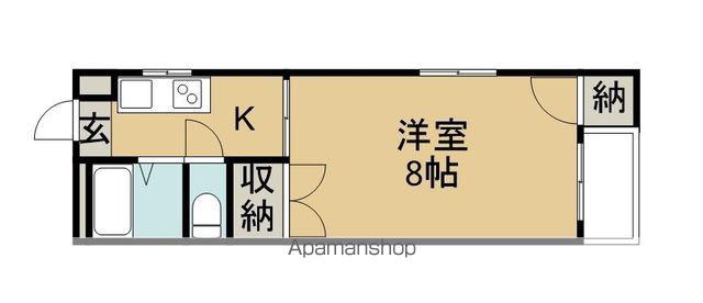 曽我部ハイツB(1K/1階)の間取り写真