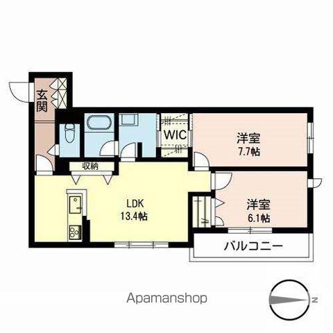 大阪メトロ長堀鶴見緑地 鶴見緑地駅 徒歩10分 3階建 築7年(2LDK/2階)の間取り写真