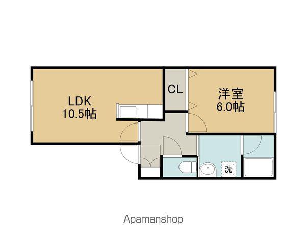 エフクローバー(1LDK/1階)の間取り写真
