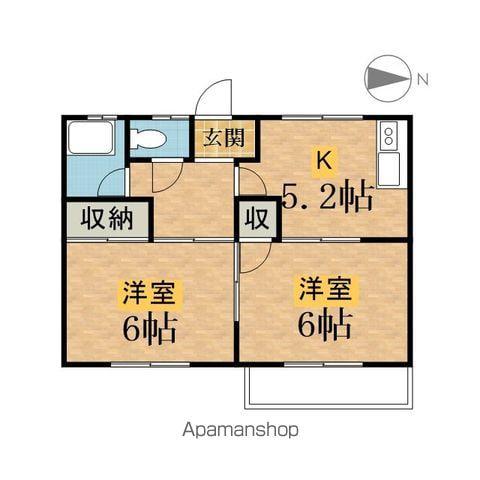 グランドール橋本(2DK/2階)の間取り写真