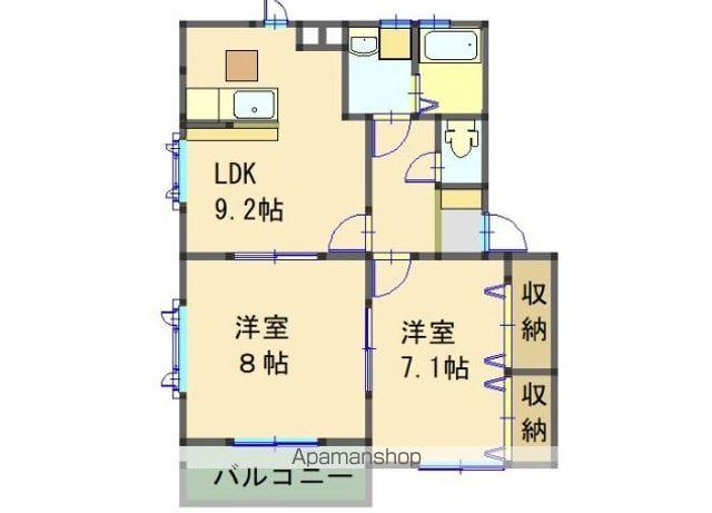 ドミールA・K C(2LDK/1階)の間取り写真