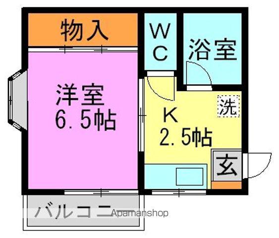 カインドピア(ワンルーム/2階)の間取り写真