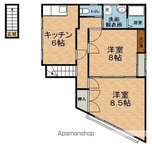 各務八番町ビル(2DK/2階)の間取り写真