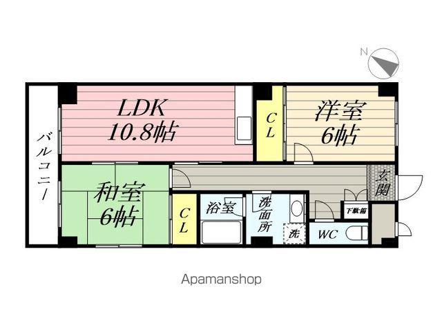 ウエストキャナル(2LDK/1階)の間取り写真