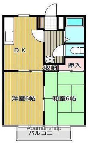 パナハイツクリスタル(1LDK/2階)の間取り写真