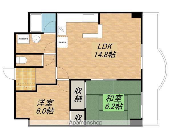 GREENRESIDENCE長浜(2LDK/6階)の間取り写真
