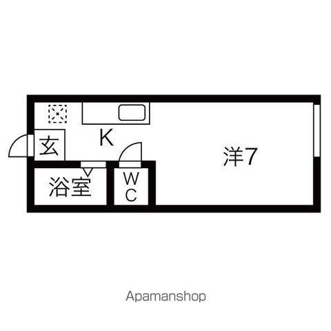 フェイバリット台原3(1K/1階)の間取り写真