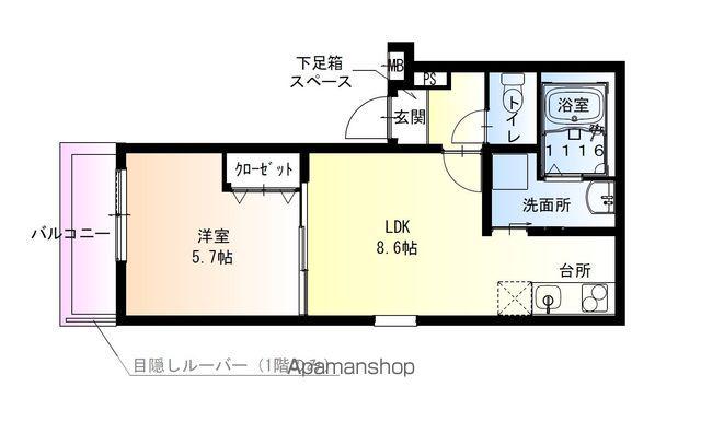 フジパレス西湊2番館(1LDK/3階)の間取り写真