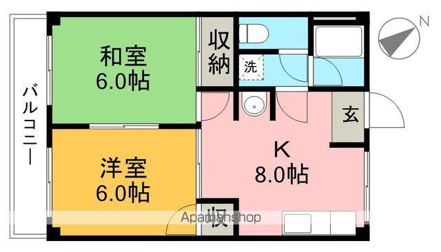 スカットハイツ(2DK/4階)の間取り写真