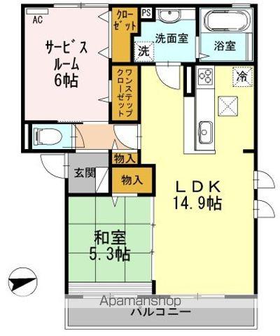 シャンテ春日(1SLDK/1階)の間取り写真