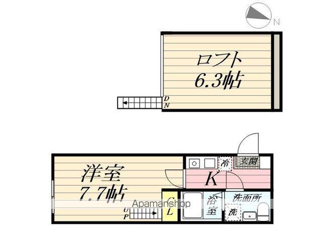 ログアップ(1K/1階)の間取り写真
