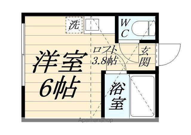 ユナイト鶴見バレンシアの丘(ワンルーム/2階)の間取り写真