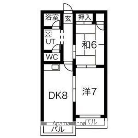 パークサイド扇(2DK/1階)の間取り写真