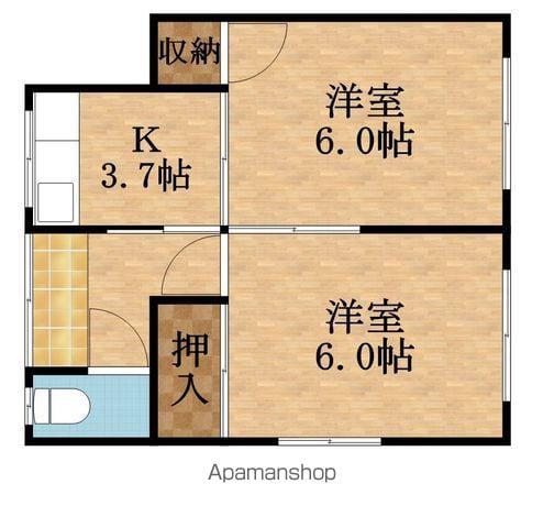 清水仲野文化(2DK/2階)の間取り写真