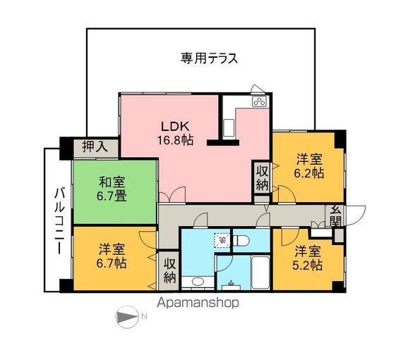 ユニテ・ラ・メール2(4LDK/7階)の間取り写真