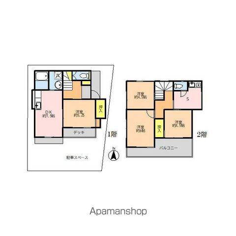 八高線 東福生駅 徒歩19分 2階建 築47年(4SDK)の間取り写真