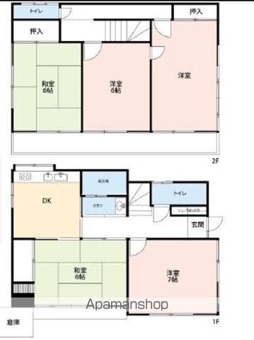 東京都大江戸線 光が丘駅 徒歩24分 2階建 築59年(5DK)の間取り写真