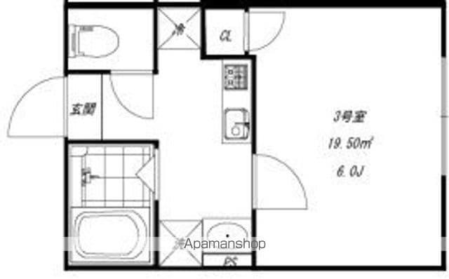 クレサージュ新松戸Ⅱ(1K/3階)の間取り写真