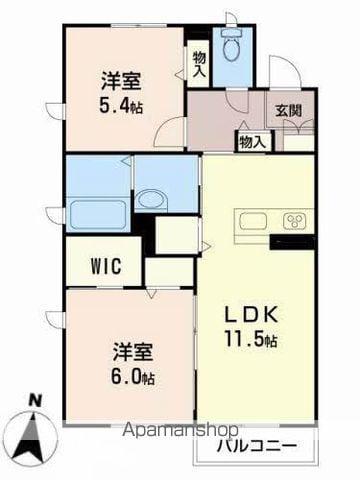 ベレオガーデンズ久留米Ⅰ(2LDK/3階)の間取り写真