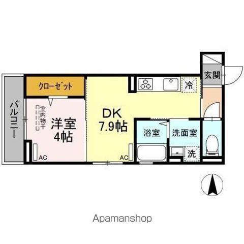 DEARISE中央町(1DK/3階)の間取り写真